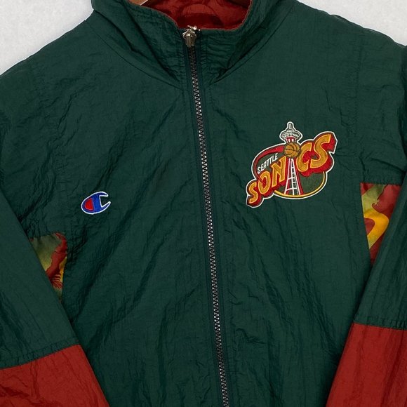 Vintage Seattle Sonics Wind Breaker Men’s Size Small NBA Track Jacket Champion - Picture 6 of 6
